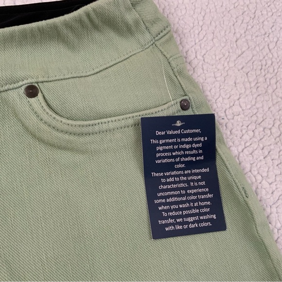 Coldwater Creek ShapeMe Classic Jeans 16P High-Rise Straight Leg Agave Green New - Picture 3 of 15
